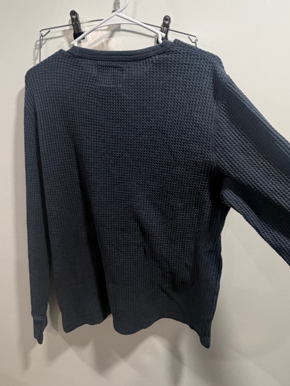UpWest Navy Waffle-Knit Top with Cream Trim - Picture 3 of 3